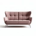 Divano a due posti in tessuto rosa con struttura in metallo 150 x 80 x 80cm