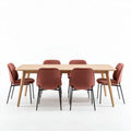 Tavolo da pranzo in legno con sei sedie rosa 180 x 90 x 75cm