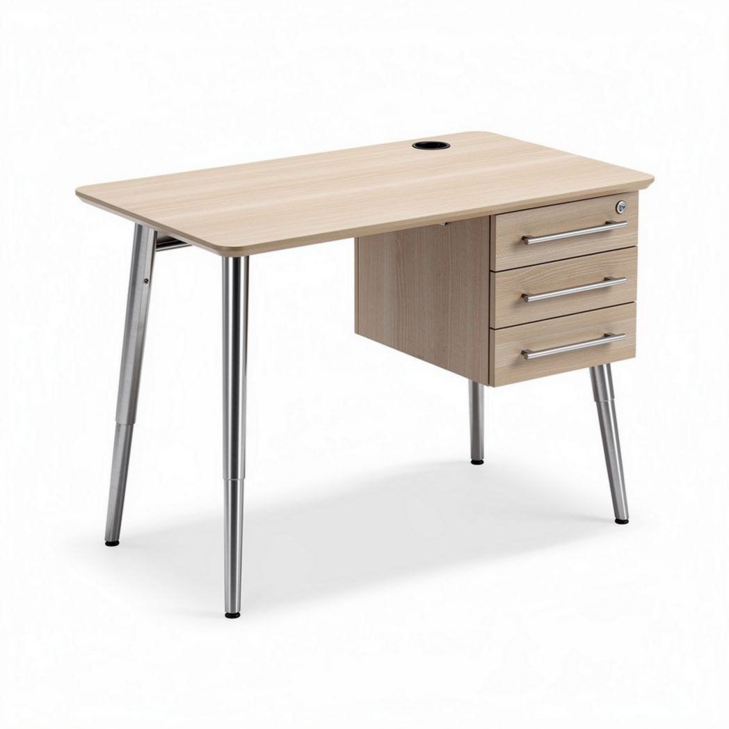Scrivania in legno con cassetti e struttura metallica 120 x 60 x 75cm