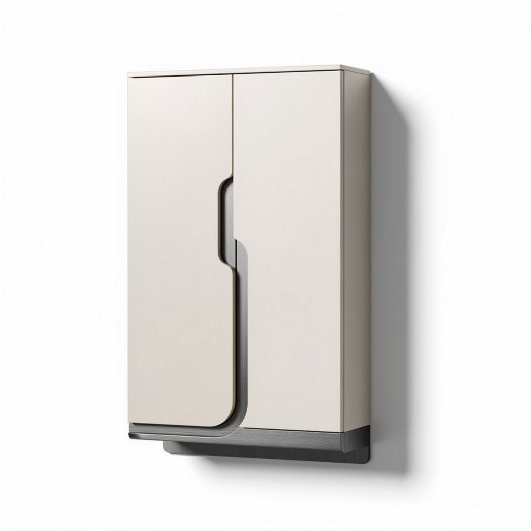 Mobiletto da parete in legno chiaro con porte scorrevoli 80 x 50 x 15cm
