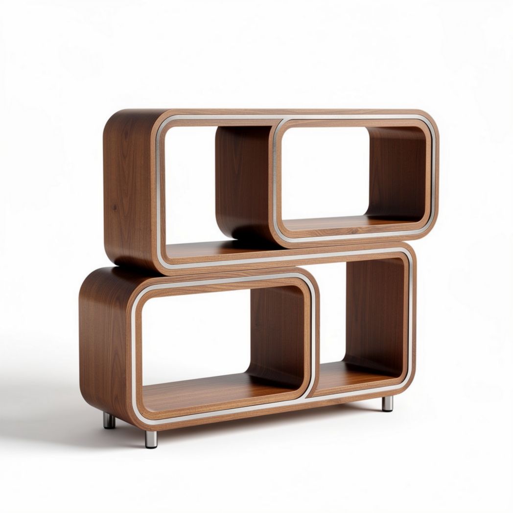 Mobiletto a cubi in legno marrone dimensioni 60 x 30 x 80cm per soggiorno
